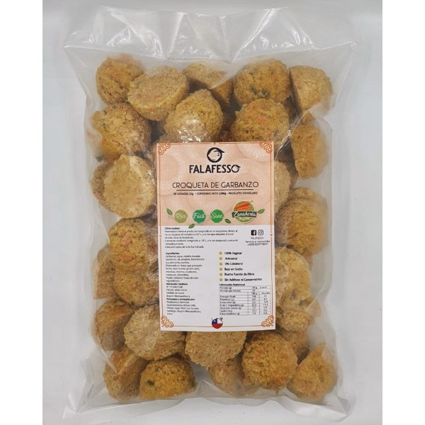 Falafel Croqueta de Garbanzo Zanahoria Jengibre 400 grs Falafesso ( solo venta en tienda)