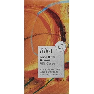 Fino chocolate amargo con Naranja 70% Cacao Orgánico 100 grs. Vivani