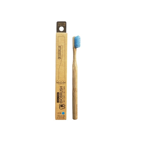 Cepillo dental Bambu Ortodoncia Suave- Color Azul Biobrush