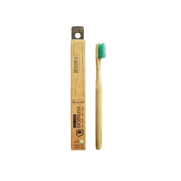 Cepillo dental Bambu Ortodoncia Suave- Color Menta Biobrush