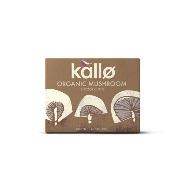 Caldo en cubitos de hongos organicos 66 gramos 6 unidades Marca Kallo