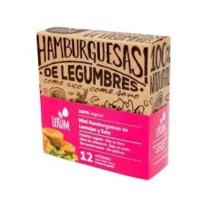 Hamburguesa de Lentejas con Kale. Mini 12 unid. Lekum