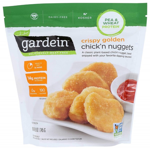 Sucedáneo de nuggets de pollo dorado crispy vegano 245 grs. Gardein
