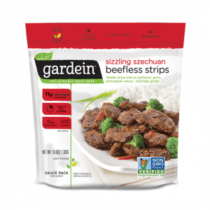 Szechuan Beefless Strips.Gardein