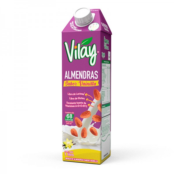 Bebida de Almendras sabor Vainilla 1 litro.Vilay
