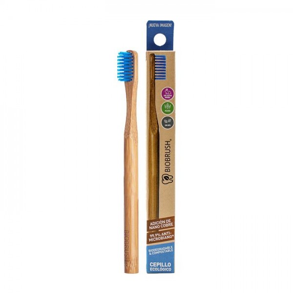 Cepillo dental Bambu Suave - Color Azul Biobrush
