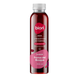 Agua + probióticos + vitaminas sabor frutos del bosque 450ml.Biori