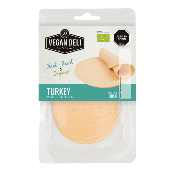 Turkey meat-free slices orgánico 100gx10 . Vegan Deli