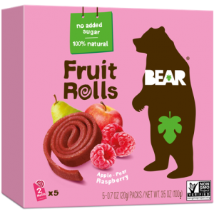 Rollitos de fruta sabor frambuesa caja 5 unid. Bear