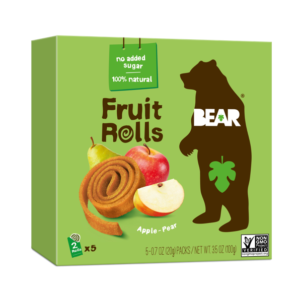 Rollitos de fruta sabor manzana y pera caja 05 unid,Bear