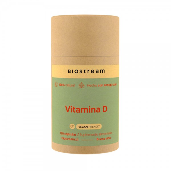 Vitamina D 800ui vegana 120 cápsulas.Biostream
