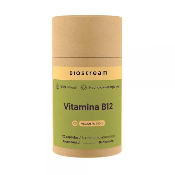 Vitamina B12 vegana 120 cápsulas.Biostream