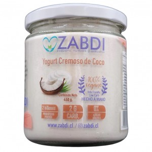 Yogurt cremoso de coco 450 grs.ZABDI