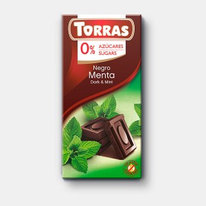 Chocolate con menta 46 % cacao. 75 grs. Torras