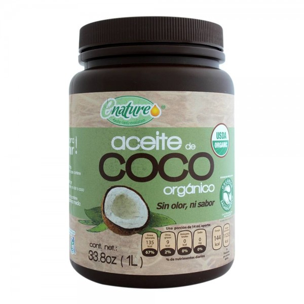 Aceite de Coco Organico sin olor , ni sabor 1L Enature